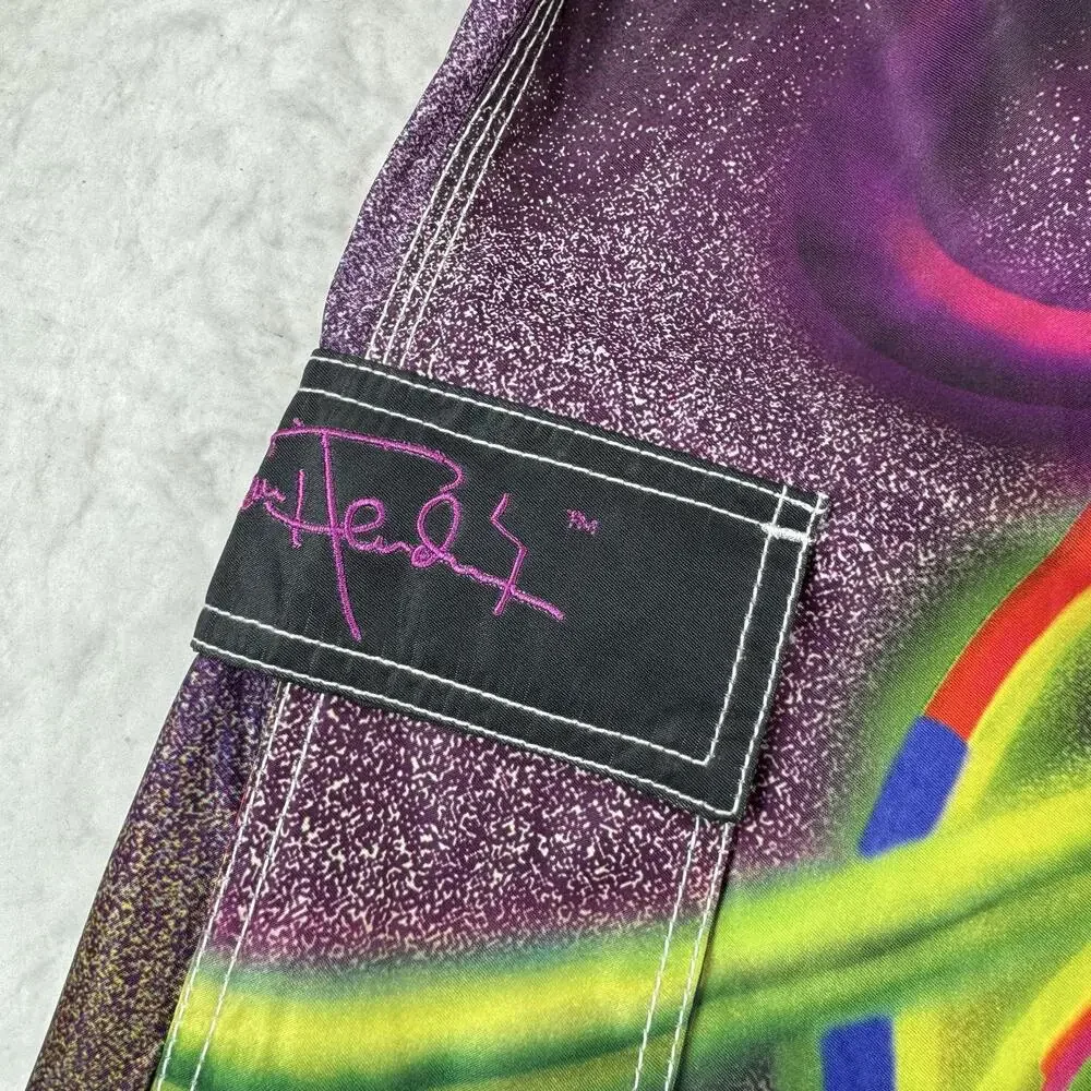 Dragonfly Swim Shorts Mens Size 36 Purple Hendrix Electric Haze Board Graphic